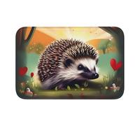 Lock Edge Tapis de sol ourlet 101,6 x 152,4 cm MJHKXLJ Nature Lovely Hedgehog Lovers imprimé pour toilettes, coiffeuse, maison de vacances, salle de bain principale, salle de bain pour enfants et
