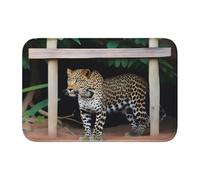 Lock Edge Tapis de sol ourlet 101,6 x 152,4 cm Motif léopard YYHHAOFA Under The SI pour toilettes, coiffeuse, maison de vacances, salle de bain principale, salle de bain pour enfants et suite