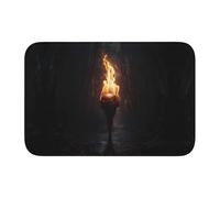 Lock Edge Tapis de sol ourlet 101,6 x 152,4 cm Torches YYHWHJDE dans l'obscurité pour toilettes, coiffeuse, maison de vacances, salle de bain principale, salle de bain pour enfants et suite d'invités