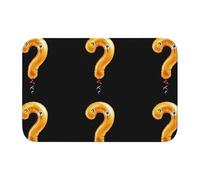 Lock Edge Tapis de sol ourlet 101,6 x 152,4 cm WHJSHOP doré point d'interrogation ballon image pour toilettes, coiffeuse, maison de vacances, salle de bain principale, salle de bain pour enfants et