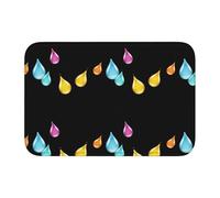 Lock Edge Tapis de sol ourlet 101,6 x 152,4 cm WHJSHOP en verre coloré gouttes d'eau pour toilettes, coiffeuse, maison de vacances, salle de bain principale, salle de bain pour enfants et suite