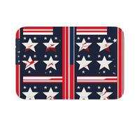 Lock Edge Tapis de sol ourlet 101,6 x 152,4 cm WHJSHOP étoiles patriotiques bandes image du jour de l'indépendance pour toilettes, coiffeuse, maison de vacances, salle de bain principale, salle de