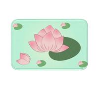 Lock Edge Tapis de sol ourlet 101,6 x 152,4 cm WHJSHOP fleurs de lotus attendant de fleurir pour toilettes, coiffeuse, maison de vacances, salle de bain principale, salle de bain pour enfants et suite