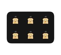 Lock Edge Tapis de sol ourlet 101,6 x 152,4 cm WHJSHOP fraîchement cuit pain image pour toilettes, coiffeuse, maison de vacances, salle de bain principale, salle de bain pour enfants et suite