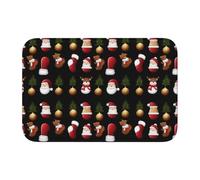 Lock Edge Tapis de sol ourlet 101,6 x 152,4 cm WHJSHOP Noël bonhomme de neige et chaussettes image pour toilettes, coiffeuse, maison de vacances, salle de bain principale, salle de bain pour enfants