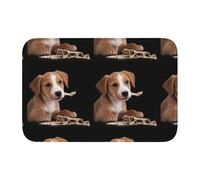 Lock Edge Tapis de sol ourlet 101,6 x 152,4 cm YYHHAOFA A chiot rongeur sur les os Motif pour toilettes, coiffeuse, maison de vacances, salle de bain principale, salle de bain pour enfants et suite