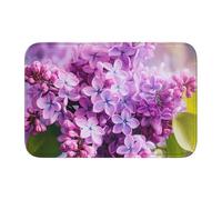 Lock Edge Tapis de sol ourlet 101,6 x 152,4 cm YYHHAOFA Encadrement fleurs lilas en motif floral pour toilettes, coiffeuse, maison de vacances, salle de bain principale, salle de bain pour enfants et