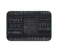 Lock Edge Tapis de sol ourlet 101,6 x 152,4 cm YYHHAOFA Math Mots Symboles Motif pour toilettes, coiffeuse, maison de vacances, salle de bain principale, salle de bain pour enfants et suite d'invités