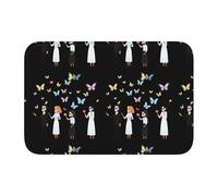 Lock Edge Tapis de sol ourlet 101,6 x 152,4 cm YYHHAOFA papillons libérés par des prêtres pour toilettes, coiffeuse, maison de vacances, salle de bain principale, salle de bain pour enfants et suite