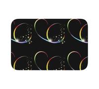 Lock Edge Tapis de sol ourlet 101,6 x 152,4 cm YYHWHJDE arc-en-ciel rencontre les étoiles Motif antidérapant Fond moulé goutte à goutte, idéal facile à nettoyer et résistant à la décoloration