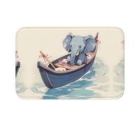 Lock Edge Tapis de sol ourlet 101,6 x 152,4 cm YYHWHJDE bébé éléphant rameur imprimés pour toilettes, coiffeuse, maison de vacances, salle de bain principale, salle de bain pour enfants et suite