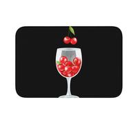 Lock Edge Tapis de sol ourlet 101,6 x 152,4 cm YYHWHJDE cerises dans une tasse imprimés pour toilettes, coiffeuse, maison de vacances, salle de bain principale, salle de bain pour enfants et suite