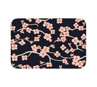 Lock Edge Tapis de sol ourlet 101,6 x 152,4 cm YYHWHJDE ciré imprimé fleurs de prune pour toilettes, coiffeuse, maison de vacances, salle de bain principale, salle de bain pour enfants et suite