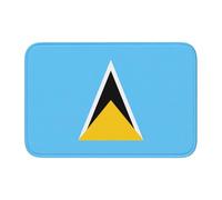 Lock Edge Tapis de sol ourlet 101,6 x 152,4 cm YYHWHJDE Drapeau de Sainte Lucie Imprimés pour toilettes, coiffeuse, maison de vacances, salle de bain principale, salle de bain pour enfants et suite