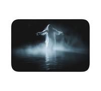 Lock Edge Tapis de sol ourlet 101,6 x 152,4 cm YYHWHJDE fantôme blanc dans la brume imprimés pour toilettes, coiffeuse, maison de vacances, salle de bain principale, salle de bain pour enfants et