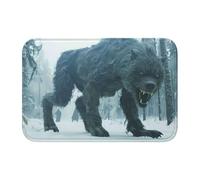 Lock Edge Tapis de sol ourlet 101,6 x 152,4 cm YYHWHJDE imprimé bêtes de la forêt enneigée pour toilettes, coiffeuse, maison de vacances, salle de bain principale, salle de bain pour enfants et suite