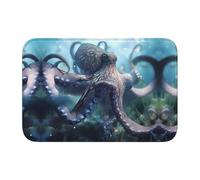 Lock Edge Tapis de sol ourlet 101,6 x 152,4 cm YYHWHJDE imprimé pieuvre géant pour toilettes, coiffeuse, maison de vacances, salle de bain principale, salle de bain pour enfants et suite d'invités