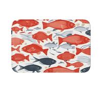 Lock Edge Tapis de sol ourlet 101,6 x 152,4 cm YYHWHJDE imprimés de poissons mignons pour toilettes, coiffeuse, maison de vacances, salle de bain principale, salle de bain pour enfants et suite