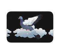 Lock Edge Tapis de sol ourlet 101,6 x 152,4 cm YYHWHJDE le pigeon dans les nuages blancs pour toilettes, coiffeuse, maison de vacances, salle de bain principale, salle de bain pour enfants et suite