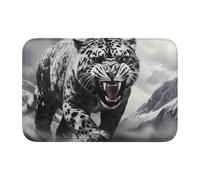 Lock Edge Tapis de sol ourlet 101,6 x 152,4 cm YYHWHJDE léopard des neiges dans les champs de glace imprimés pour toilettes, coiffeuse, maison de vacances, salle de bain principale, salle de bain pour