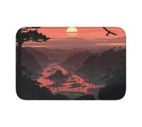 Lock Edge Tapis de sol ourlet 101,6 x 152,4 cm YYHWHJDE Lever de soleil dans la vallée imprimés pour toilettes, coiffeuse, maison de vacances, salle de bain principale, salle de bain pour enfants et