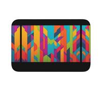 Lock Edge Tapis de sol ourlet 101,6 x 152,4 cm YYHWHJDE motifs colorés sur les murs pour toilettes, coiffeuse, maison de vacances, salle de bain principale, salle de bain pour enfants et suite