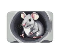 Lock Edge Tapis de sol ourlet 101,6 x 152,4 cm YYHWHJDE Mouse dans le trou imprimés pour toilettes, coiffeuse, maison de vacances, salle de bain principale, salle de bains pour enfants et suite