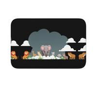 Lock Edge Tapis de sol ourlet 101,6 x 152,4 cm YYHWHJDE parc animalier sur le nuage blanc imprimés pour toilettes, coiffeuse, maison de vacances, salle de bain principale, salle de bain pour enfants