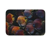 Lock Edge Tapis de sol ourlet 101,6 x 152,4 cm YYHWHJDE Poissons tropicaux imprimés scolaires pour toilettes, coiffeuse, maison de vacances, salle de bain principale, salle de bain pour enfants et