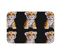 Lock Edge Tapis de sol ourlet 101,6 x 152,4 cm YYHWHJDE Smart and Cute Little Tiger Prints pour toilettes, coiffeuse, maison de vacances, salle de bain principale, salle de bain pour enfants et suite