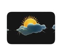 Lock Edge Tapis de sol ourlet 101,6 x 152,4 cm YYHWHJDE soleil sur les nuages imprimés pour toilettes, coiffeuse, maison de vacances, salle de bain principale, salle de bain pour enfants et suite