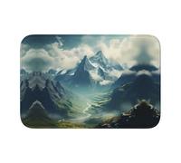 Lock Edge Tapis de sol ourlet 101,6 x 152,4 cm YYHWHJDE The Stretching Alps imprimés pour toilettes, coiffeuse, maison de vacances, salle de bain principale, salle de bain pour enfants et suite