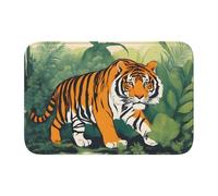 Lock Edge Tapis de sol ourlet 101,6 x 152,4 cm YYHWHJDE Tigres de la jungle imprimés pour toilettes, coiffeuse, maison de vacances, salle de bain principale, salle de bain pour enfants et suite