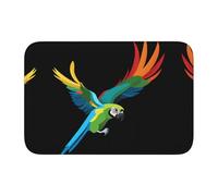 Lock Edge Tapis de sol ourlet 101,6 x 152,4 cm YYHWHJDE volant coloré imprimé perroquet pour toilettes, coiffeuse, maison de vacances, salle de bain principale, salle de bain pour enfants et suite