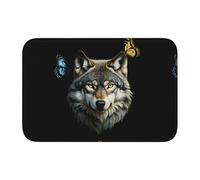Lock Edge Tapis de sol ourlet 40 x 60 cm YYHWHJDE A Brutal Wolf Imprimés Fond antidérapant moulé goutte à goutte, idéal facile à nettoyer et résistant à la décoloration