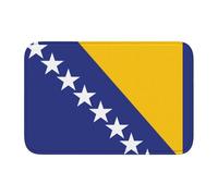 Lock Edge Tapis de sol ourlet 40 x 60 cm YYHWHJDE Drapeau de Bosnie-Herzégovine Imprimés Antidérapant Fond moulé goutte à goutte, idéal facile à nettoyer et résistant à la décoloration