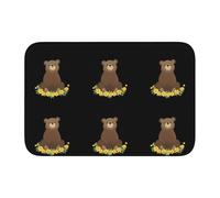 Lock Edge Tapis de sol ourlet 40 x 60 JKIEGOQ Little Bear in the Flowers Image Antidérapant Fond moulé goutte à goutte, idéal facile à nettoyer et résistant à la décoloration