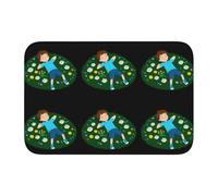 Lock Edge Tapis de sol ourlet 40 x 60 JKIEGOQ Little Boy Sleeping on The Grass Image Antidérapant Fond moulé goutte à goutte, idéal facile à nettoyer et résistant à la décoloration
