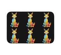 Lock Edge Tapis de sol ourlet 40 x 60 JKIEGOQ Mysterious Fox Image Antidérapant Fond moulé goutte à goutte, idéal facile à nettoyer et résistant à la décoloration