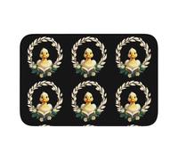 Lock Edge Tapis de sol ourlet 40 x 60 JKIEGOQ Petit canard lisant un livre dans une couronne Image Antidérapant Fond moulé goutte à goutte, idéal facile à nettoyer et résistant à la décoloration