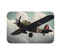 Lock Edge Tapis de sol ourlet 40 x 60 MJHKXLJ 2 avion de la Seconde Guerre mondiale imprimé pour toilettes, coiffeuse, maison de vacances, salle de bain principale, salle de bain pour enfants et suite