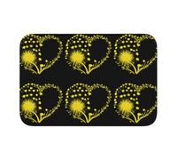 Lock Edge Tapis de sol ourlet 40 x 60 MJHKXLJ en forme de cœur Pétales de pissenlit imprimés pour toilettes, coiffeuse, maison de vacances, salle de bain principale, salle de bain pour enfants et