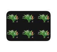 Lock Edge Tapis de sol ourlet 40 x 60 MJHKXLJ Little Girl tenant muguet imprimé pour toilettes, coiffeuse, maison de vacances, salle de bain principale, salle de bain pour enfants et suite d'invités