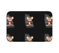 Lock Edge Tapis de sol ourlet 40 x 60 MJHKXLJ Little Mouse on the Stairs imprimé pour toilettes, coiffeuse, maison de vacances, salle de bain principale, salle de bain pour enfants et suite d'invités