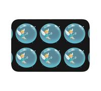 Lock Edge Tapis de sol ourlet 40 x 60 WHJSHOP Bubble Angel impression antidérapant fond moulé goutte à goutte, idéal facile à nettoyer et résistant à la décoloration