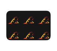 Lock Edge Tapis de sol ourlet 40 x 60 WHJSHOP Fire Dragon Under The Volcano Impression Antidérapant Fond moulé goutte à goutte, idéal facile à nettoyer et résistant à la décoloration