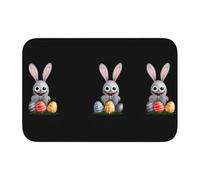 Lock Edge Tapis de sol ourlet 40 x 60 WHJSHOP Le Petit Lapin ressemble aux œufs de Pâques Impression Antidérapant Fond moulé goutte à goutte, idéal facile à nettoyer et résistant à la décoloration