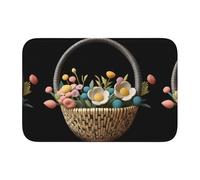 Lock Edge Tapis de sol ourlet 40 x 60 WHJSHOP Make Yarn Flowers Printing Antidérapant Drip Molded Bottom, Ideal Easy to Clean and Resistant to Fade