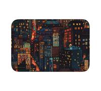 Lock Edge Tapis de sol ourlet 40 x 60 WHJSHOP New York Night Impression Antidérapant Fond moulé goutte à goutte, idéal facile à nettoyer et résistant à la décoloration