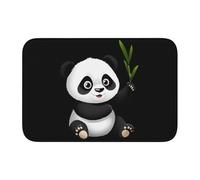 Lock Edge Tapis de sol Ourlet 40 x 60 WHJSHOP Panda géant mangeant du bambou Impression Antidérapant Fond moulé goutte à goutte, idéal facile à nettoyer et résistant à la décoloration